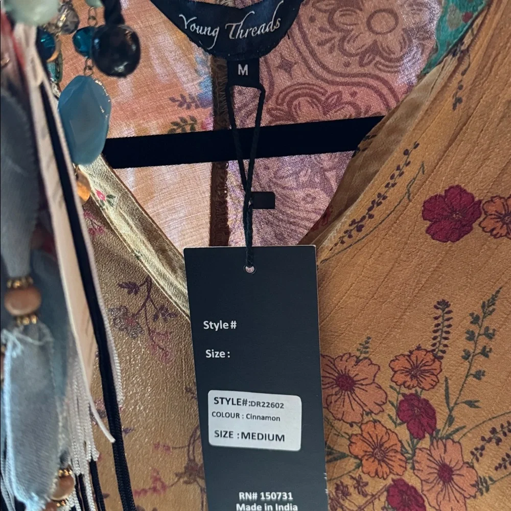 Boho Chic Patchwork Babydoll Dress Size M - Picture 10 of 10